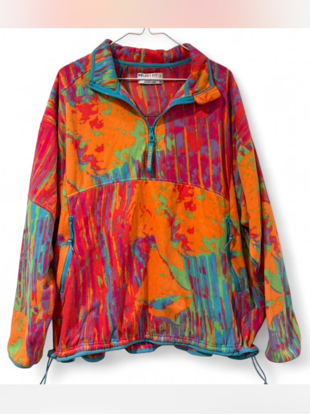 Helen Steele x Dunnes Stores Half-Zip Fleece Pullover - Orange Multi